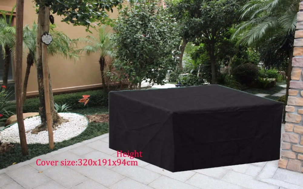 Por Outdoor Sofa Cover Lots From Free Shipping 320x191x94cm Sectional Sofa Cover Black Color Durable Fabric Waterproofed Dust Proofed
