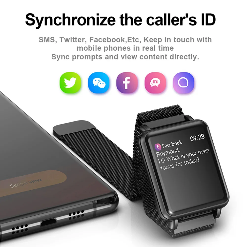 Colme de tierra 1 PANTALLA TÁCTIL reloj inteligente IP68 impermeable Bluetooth Deporte fitness tracker hombres reloj inteligente para IOS Android Teléfono - 3