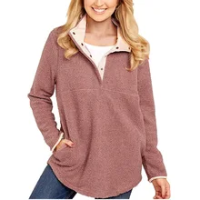 2017 New Women Plush Fleece Pullover Hoodie Female Autumn Winter Long Sleeve Loose Warm Fleece Tops