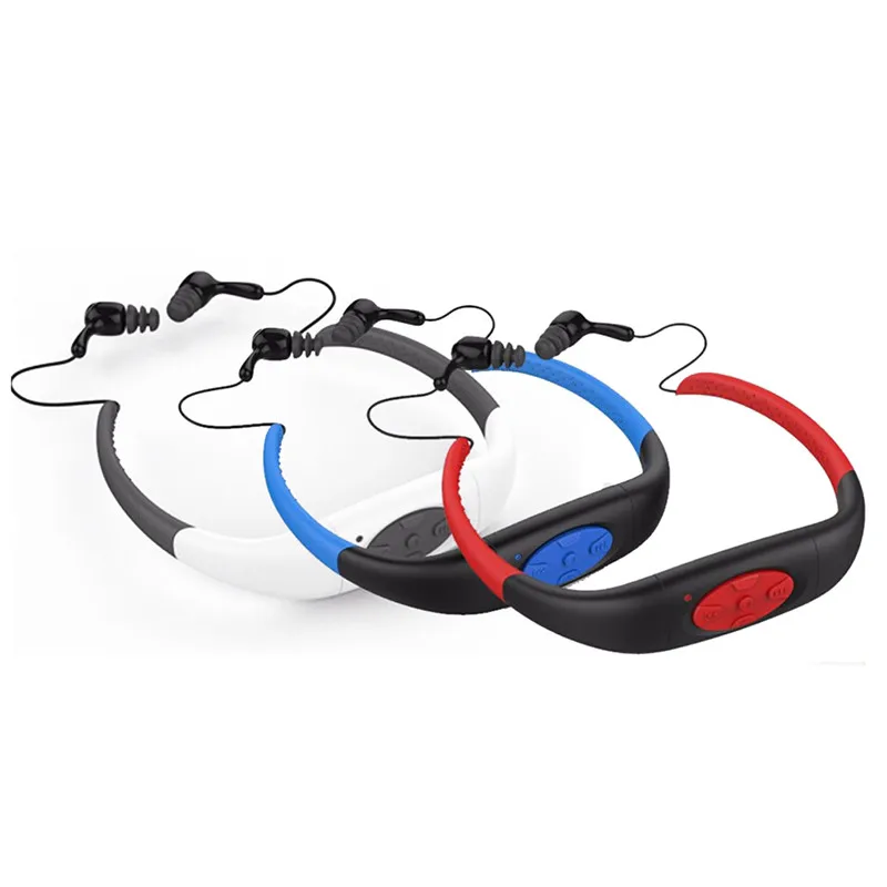 

IPX8 Waterproof 4GB Underwater Sport MP3 Music Player Neckband Stereo Earphone Audio Headset with FM for Diving Swimming