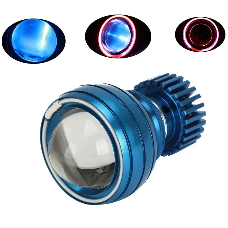 Universal Motorcycle LED Headlight Projector Lens Motorbike Front Head