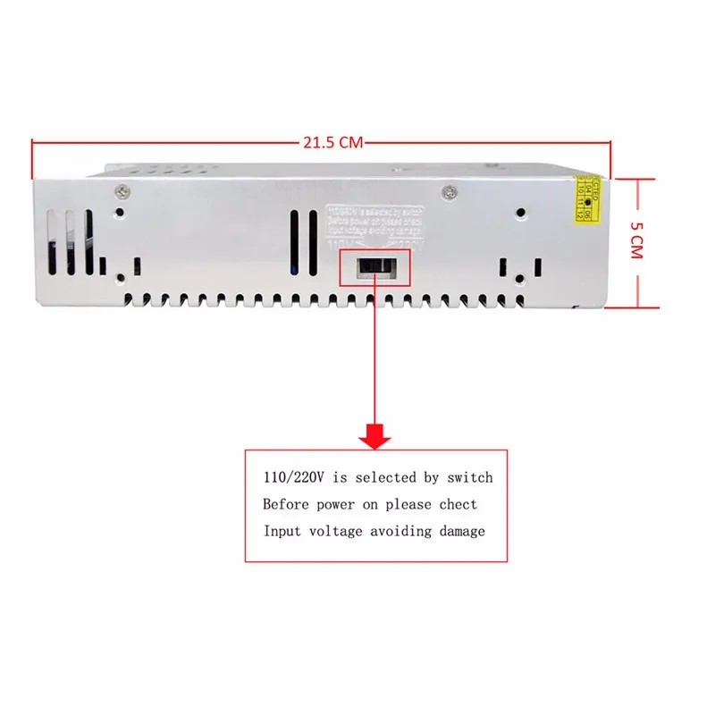 Небольшой объем 12V 40A 480W Драйвер импульсного источника питания для Светодиодный светильник полосы Дисплей AC110/220 V от завода-производителя