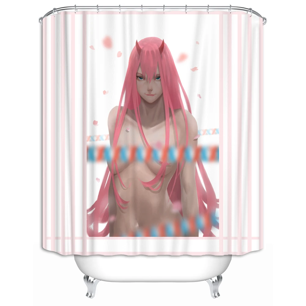 Vixm домашний Дарлинг в Franxx Zero Two& Ichigo ткань занавеска для душа Сексуальная японская анимация занавеска для ванной комнаты