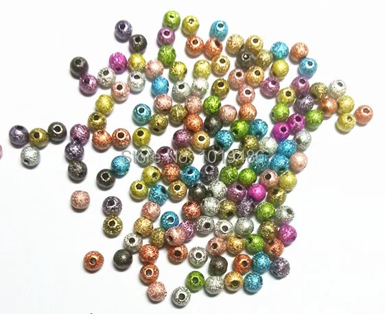 

2000/PCS 4mm Mixed Color Stardust Acrylic Round Beads Spacer jewelry Finding Free shipping!!!