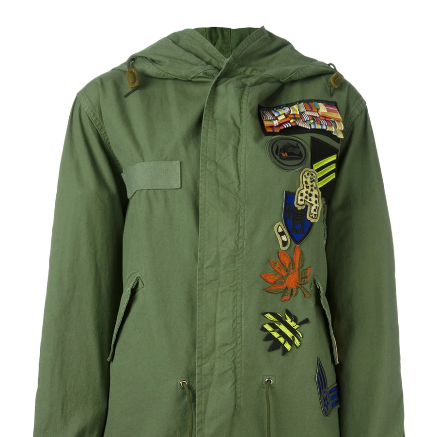 JAZZEVAR Новая женская нашивки пиджак женский повседневная куртка с капюшоном армейская зеленая верхняя одежда винтажная промытая уличная 870118 - Цвет: Армейский зеленый