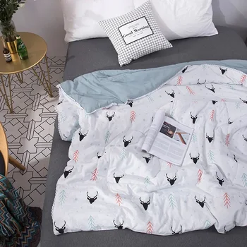 

Brief Modern Summer Quilt Air Condition Blanket Washed Cotton Quilt Adult Children Kids Cartoon Comforter Bed Cover High Quality