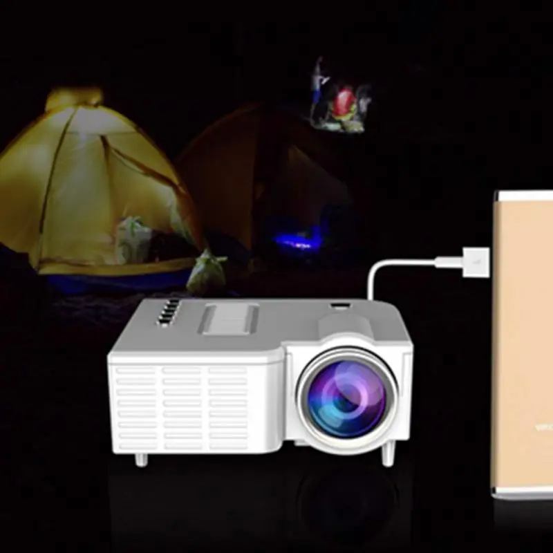 ЕС Plug черный UC28A мини мультимедийный светодио дный проектор 1080 P дома Кино DVD AV SD USB