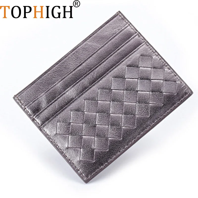 

TOPHIGH Newly High Grade Sheep Skin Purse Ultra Thin Card Wallet Guaranteed Hot Brand Designer Fashion Style Unisex Card Holder