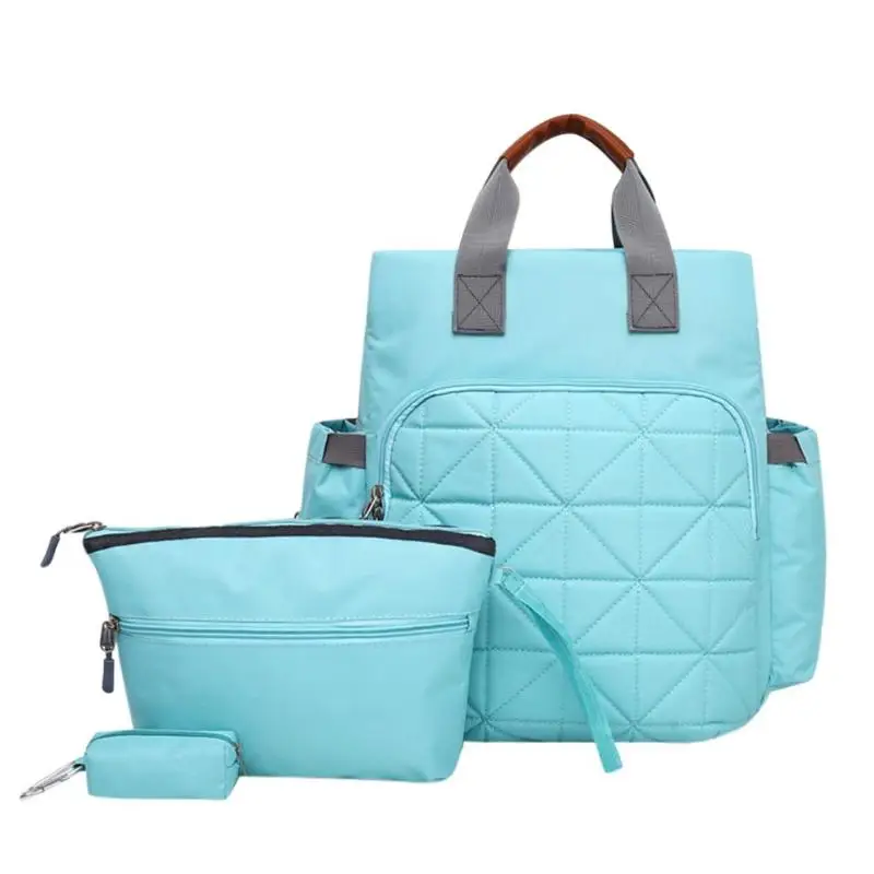 3 шт./компл. для женщин мать нейлон непромокаемые рюкзаки Key Holder клатч напульсники большой ёмкость сумки детские пеленки еда сумки