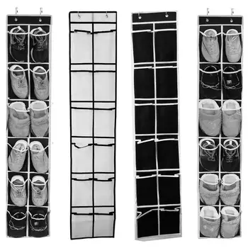 

12/24 Pocket Over the Door Shoe Organizer Hanging Organizers Space Saver Rack Hanging Storage Space Saver Hanger