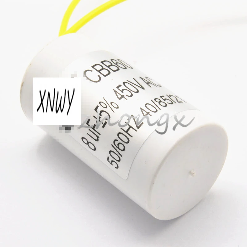 

XNWY CBB60 washing machine capacitor 450V 8UF 5% motor starting capacitor