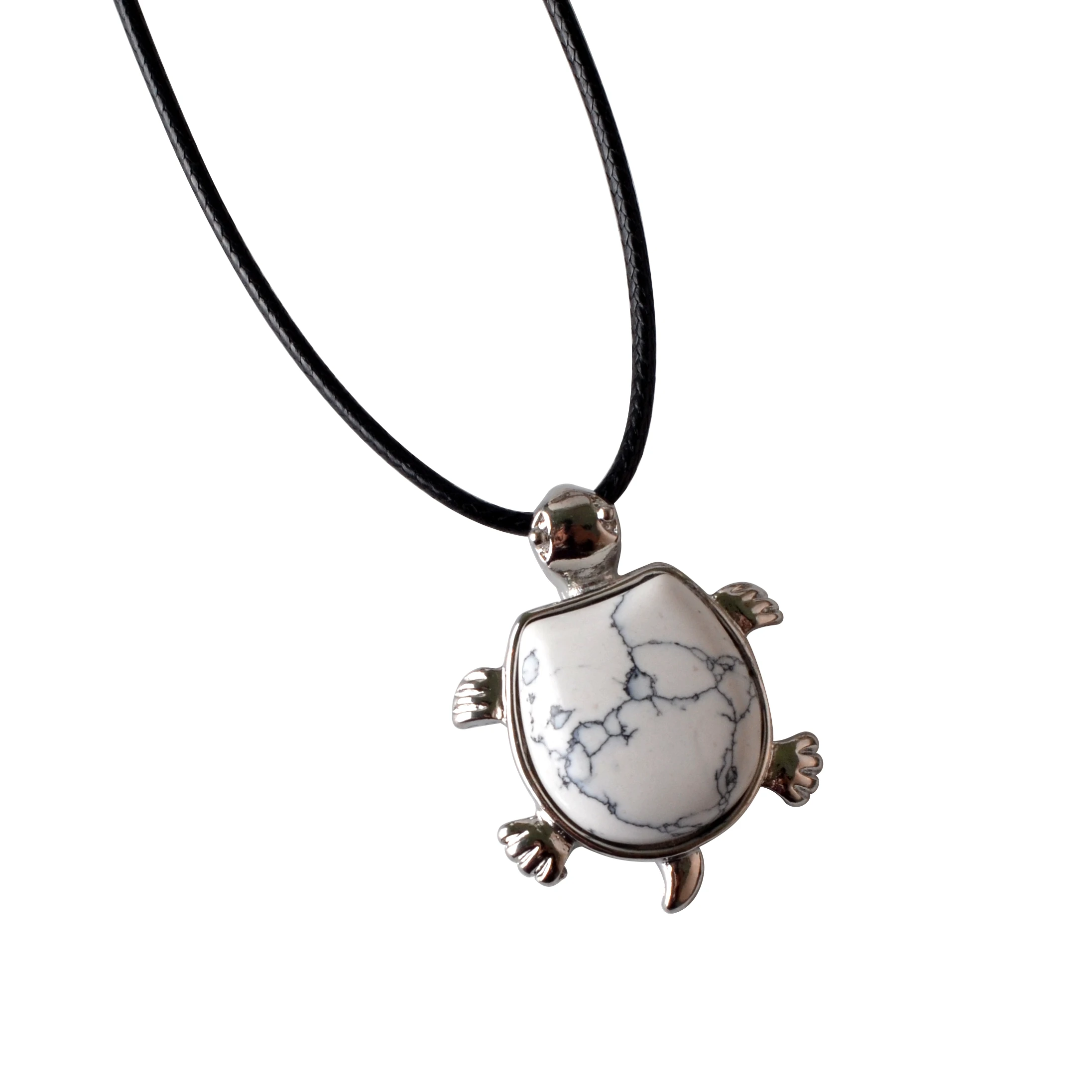 Подвеска Howlite Turtle Nacklace из натуральных полудрагоценных камней, подарок для мужчин и женщин (art.: 79f54b9fd) - 79f54b9fd