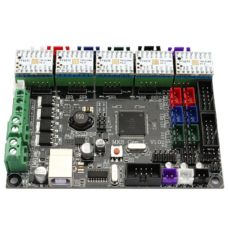 Mks Gen L V1.0 интегрированная материнская плата контроллера+ 5 шт. Tmc2208 Драйвер шагового двигателя для 3d принтера с Usb C