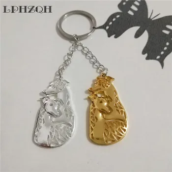 

LPHZQH Fashion Cute Dog Whippet Couple Car Key Chain Women Handbag Pendant Charm Accessories Trendy Key Ring Jewelery Steampunk