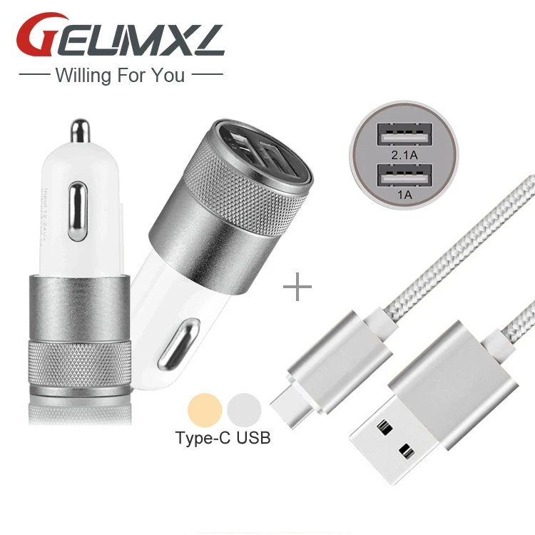 

2-Port Smart USB Quick Car Charger + 3FT Type C USB Cable for Microsoft Lumia 950XL 950/Honor 8 V8 /Meizu Pro 6 Pro 5 /ZUK Z2 Z1