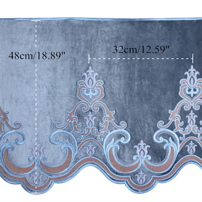 Qgvish 48 см в ширину, Европейский короткий занавес, ткань, кружевная отделка, лента, сделай сам, балдахин, для сцены, спальни, гостиной, Декор, занавески, аксессуары