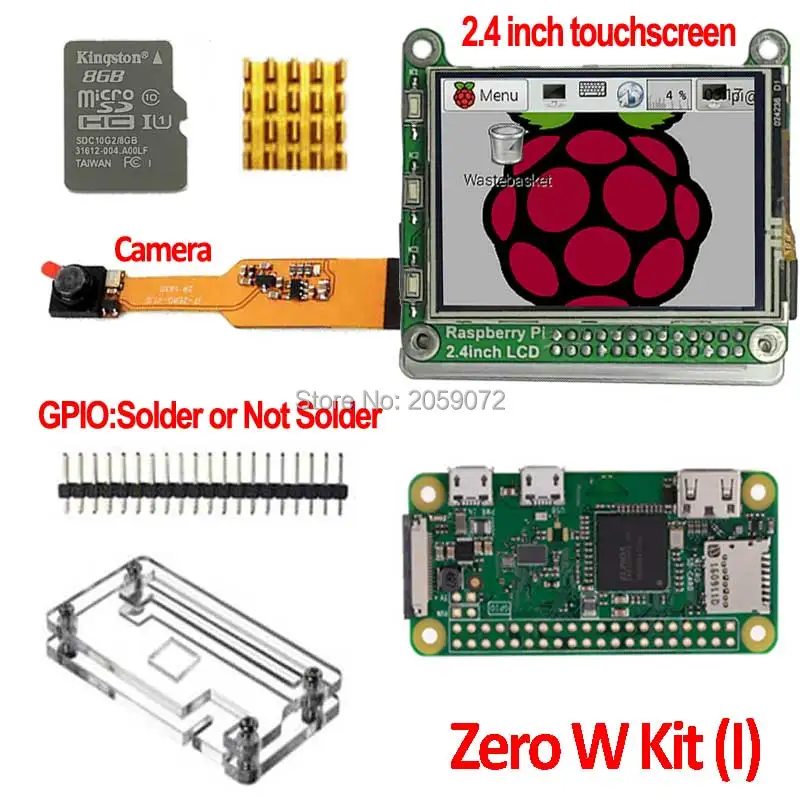 Плата Raspberry Pi zero W Pi0 2 4 дюймовый ЖК дисплей чехол для камеры 8g sd карта сенсорный
