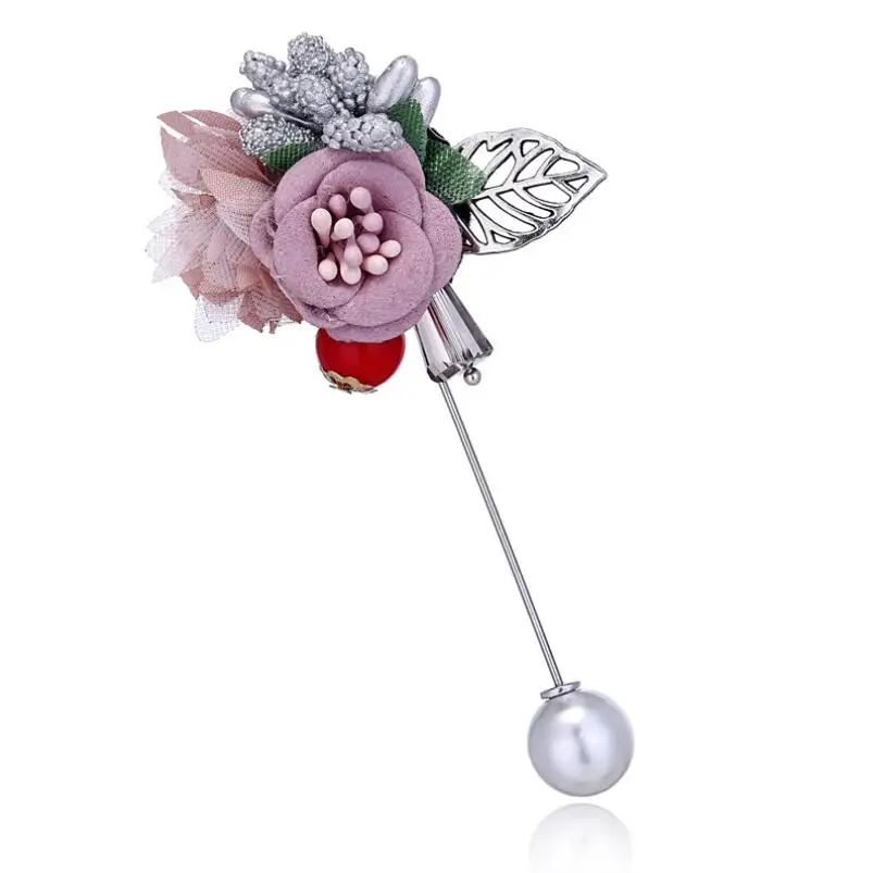

New Hot Cloth Flower Leaves Pins Badge Brooch For Women Fashion Jewelry Accessories Rose Elegant Boutonniere Enamel Pin AZ60