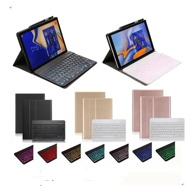 

New Fabric With 7 Backlit light Bluetooth Keyboard Case For Huawei Mediapad T5 10 Keyboard AGS2-W09 / L09 AGS2-L03 Tablet cover