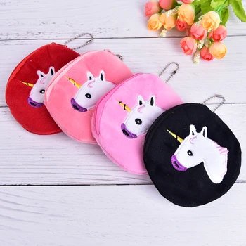 

Colorful Unicorn Girls Zipper Plush Coin Purse Kawaii Children Coin Purse Women Wallet Mini Handbag