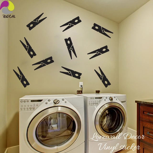 Clothespins Wall Sticker Baby Nursery Kids Room Laundry Clothespins Wall Sticker Baby Nursery Kids Room Laundry Decal Hang Vinyl Home Washroom Decor Art Mural Diy