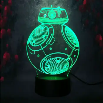 

Asmarluxx 3D Creative Night Light Hot LED Star War BB9E Machine Model Decor Table Desk Lamp Apply Baby Sleep Child Study Dimming