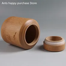 Бамбуковый чай может запечатывать чай Caddy бамбуковый сосуд деревянный контейнер для чая Размер Wake чайная коробка натуральный