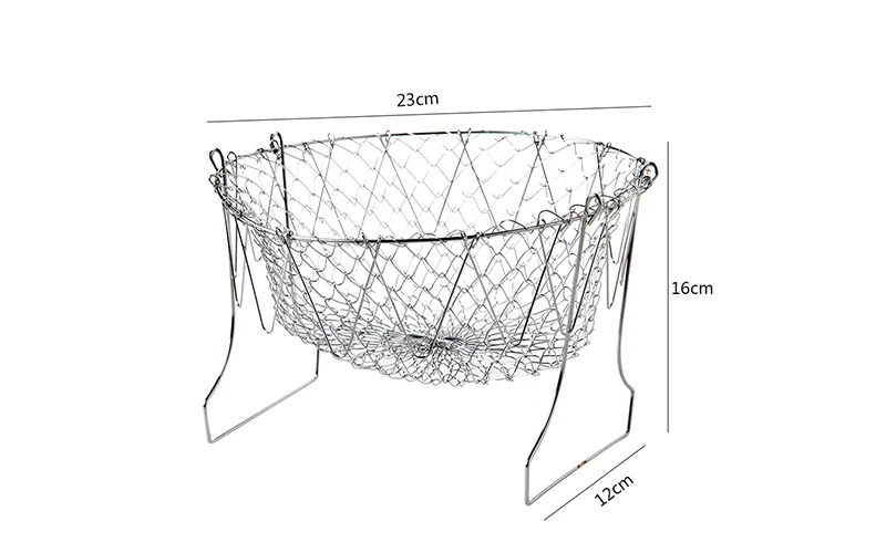TUUTH Stainless Steel Fried Filter Basket Drainage Rack Fruit Basket Telescopic Folding Chef Kitchen Tools Accessories B1