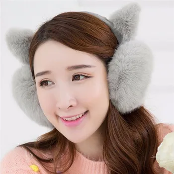 

Cute Cat Ears Folding Ear Muffs Women Girl Headband Earmuffs Fur Winter Ear Warmer Earmuffs Muffs Earlap Ear Warmer oorwarmersR2