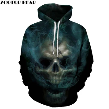

Smoke Skull 3D Prints Hoody Sweatshirts Mens Hoodie Tracksuit Streetwear 2018 Drop Ship Men Cloth Pullover ZOOTOP BEAR