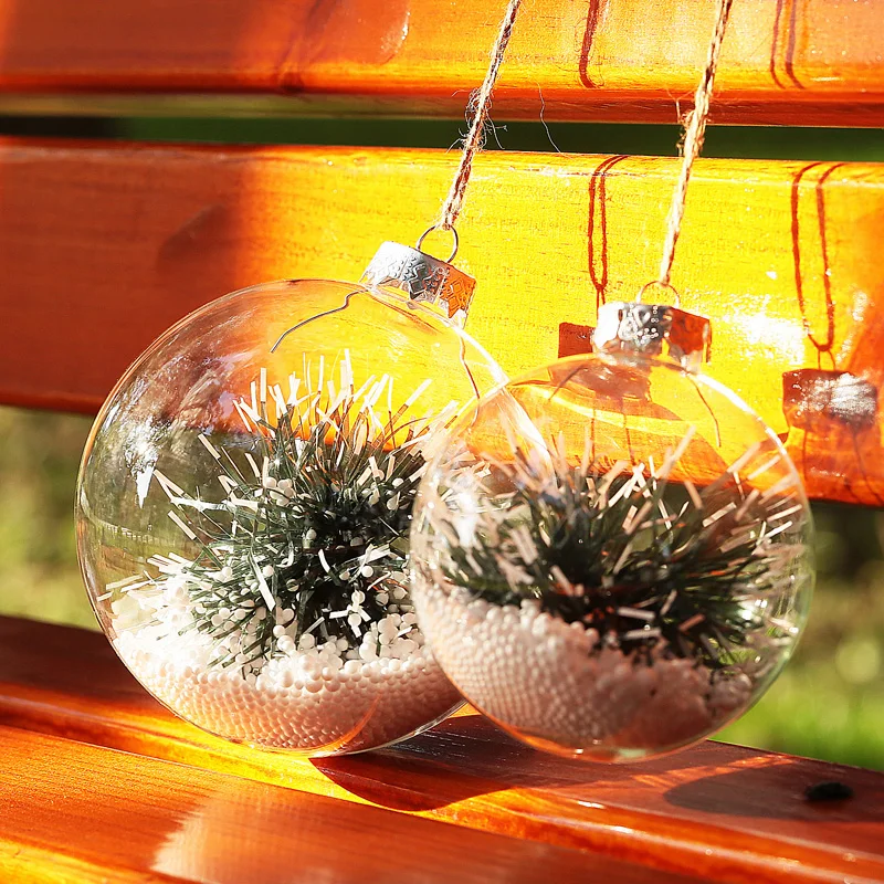 Рождественский стеклянный шар с орнаментом с елкой и снегом, вечерние декоративные шары с подвеской на елку, с фабрики