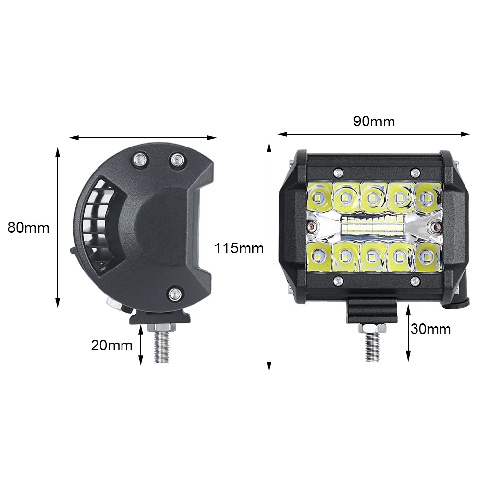 LM 2pcs светодиодный 20 Вт Рабочий светильник белый желтый 4 дюйма светильник 24 в 12 В IP67 Cmobo для 4x4 внедорожных ATV грузовиков Лодка UTV точечный светильник