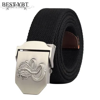 

Best YBT Unisex canvas belt Alloy automatic buckle belt For man High qualitycanvas fashion Men casual jeans tactical belt
