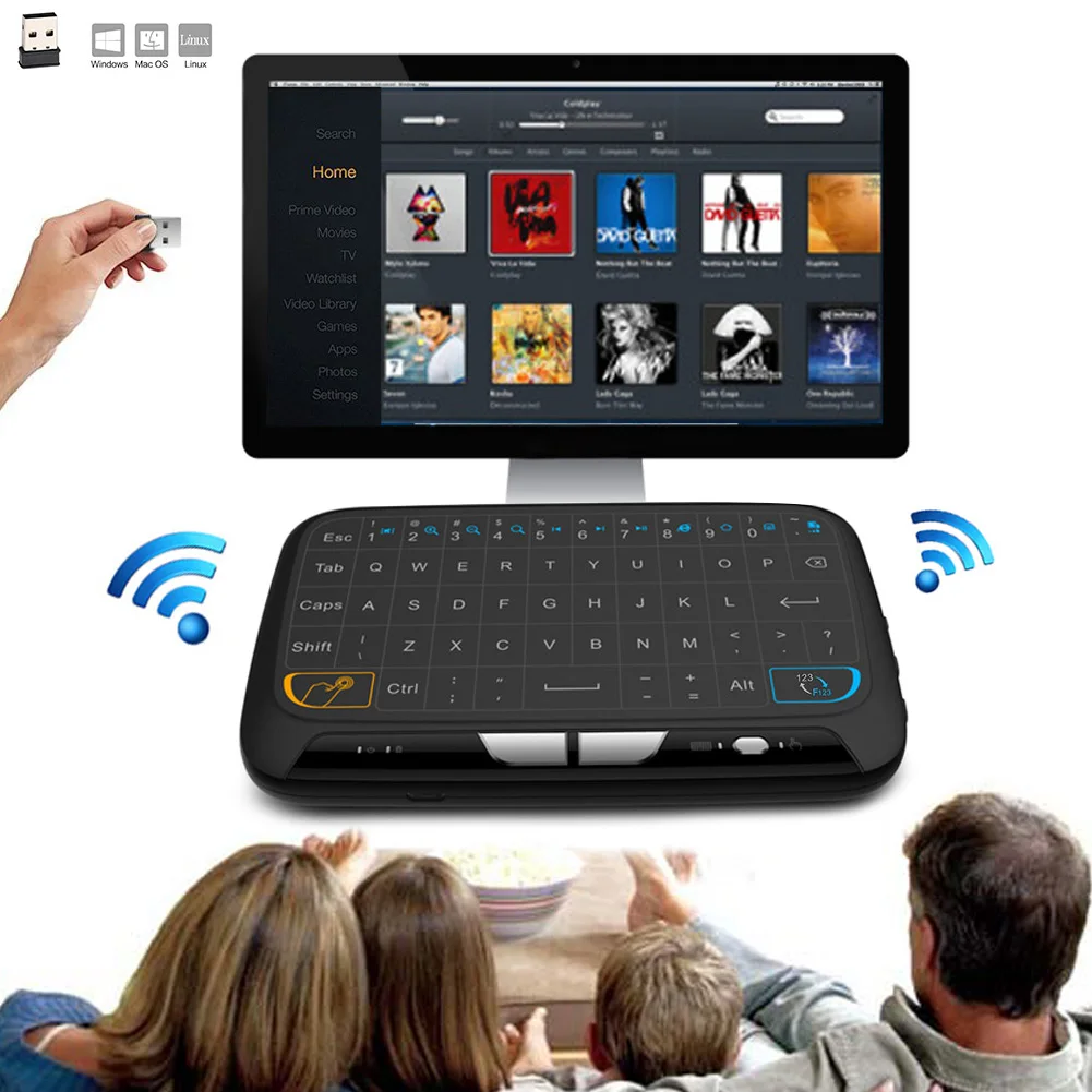M H18 Pocket 2 4 GHz беспроводная сенсорная клавиатура с полной мышью для Android TV Box Kodi HTPC IP