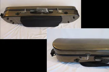 

Strong Carbon fiber coded lock 4/4 violin case coffee color with Spectrum bag
