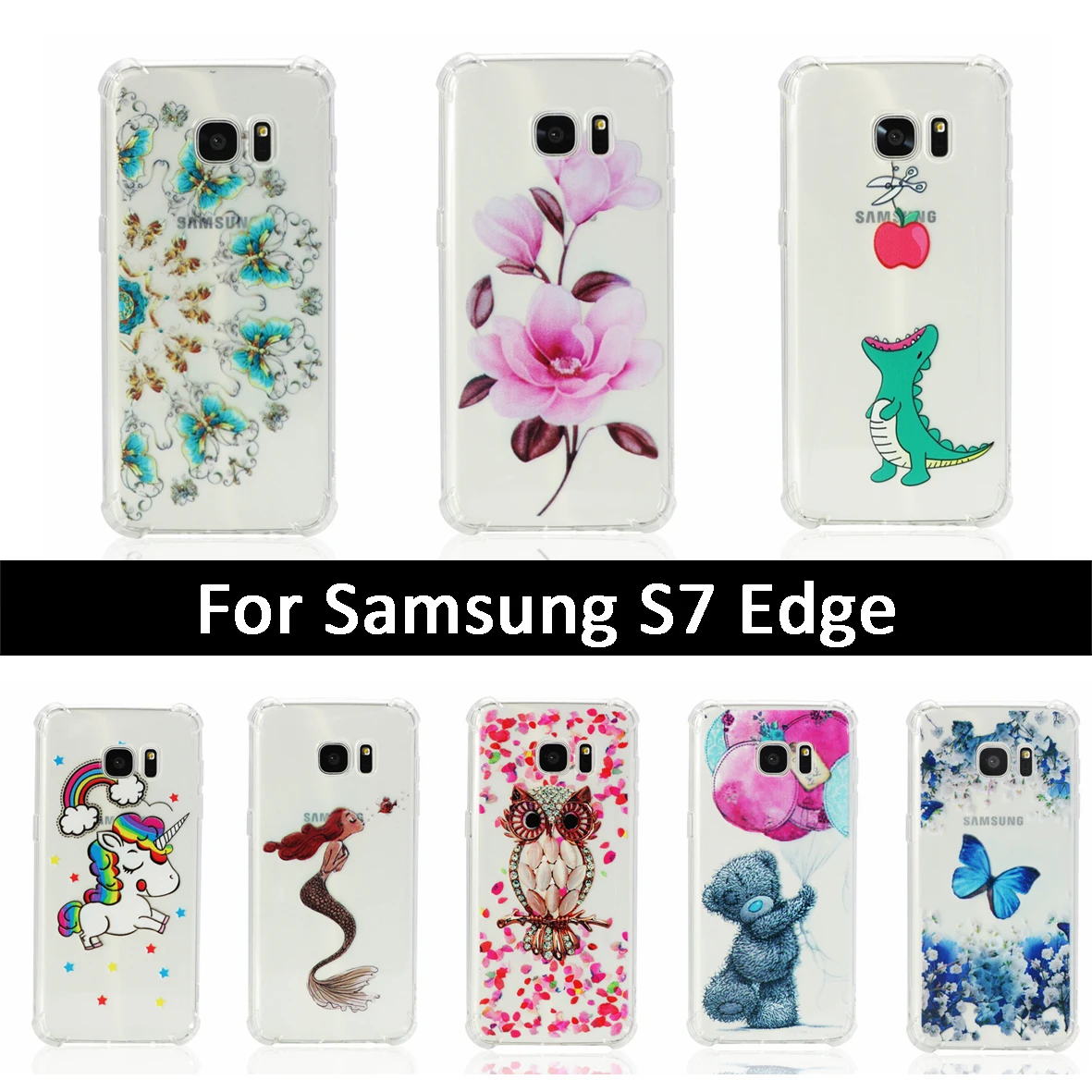 Роскошный ТПУ чехол для Samsung Galaxy S7 Edge G935 G935F Мягкий силиконовый корпуса протектор