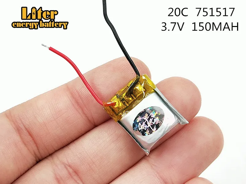 2 шт./лот 3 7 v lipo батарея 150mah 751517 20c CX-10 CX-12 JJ810 дистанционный Квадрокоптер модель