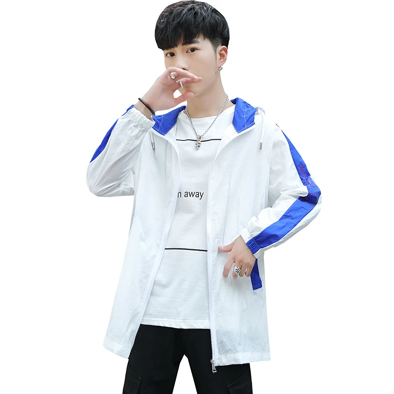 

Men's Jacket 2019 New Summer Casual Modish Loose Patchwork Large Size 3XL Printed Zipper Sun-proof Streetwear Coat Jacket Men