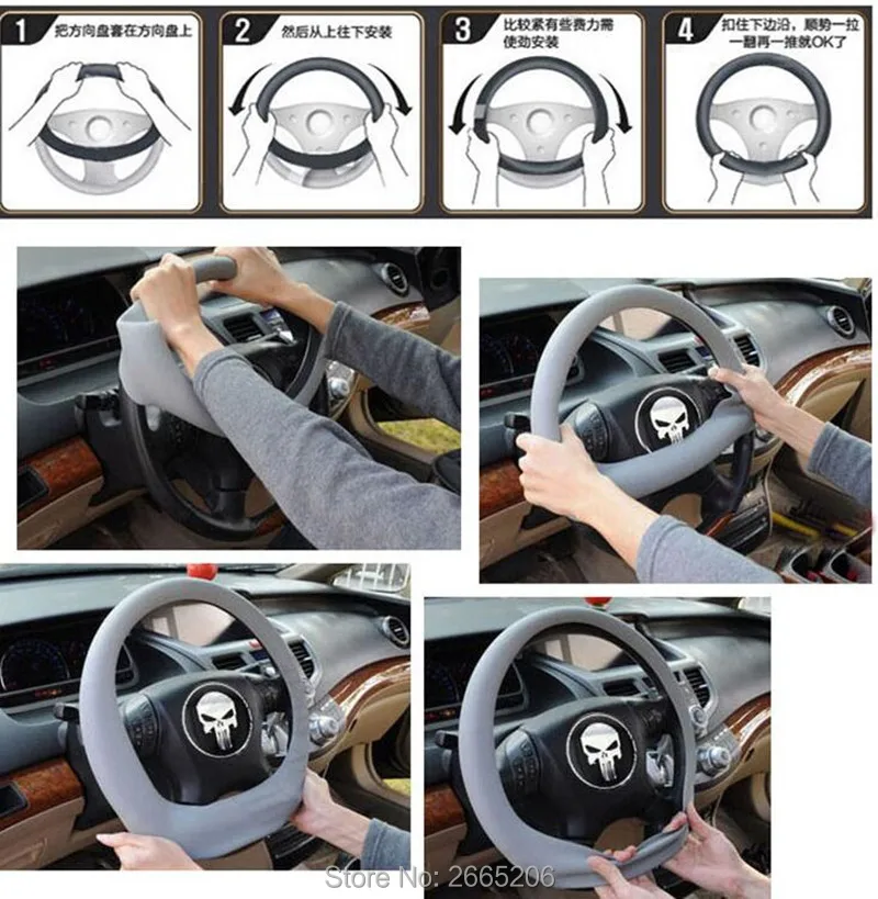 

Car styling Leather Texture Auto Silicone Steering Wheel Cover for Renault clio megane 2 duster captur logan fluence accessories