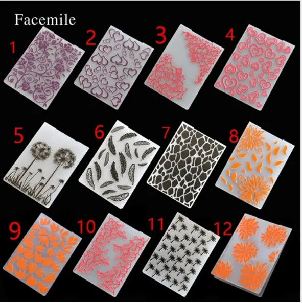 

3/6/12pcs MIX design Plastic Embossing Folders for DIY Scrapbooking Paper Craft/Card Making Decoration Supplies