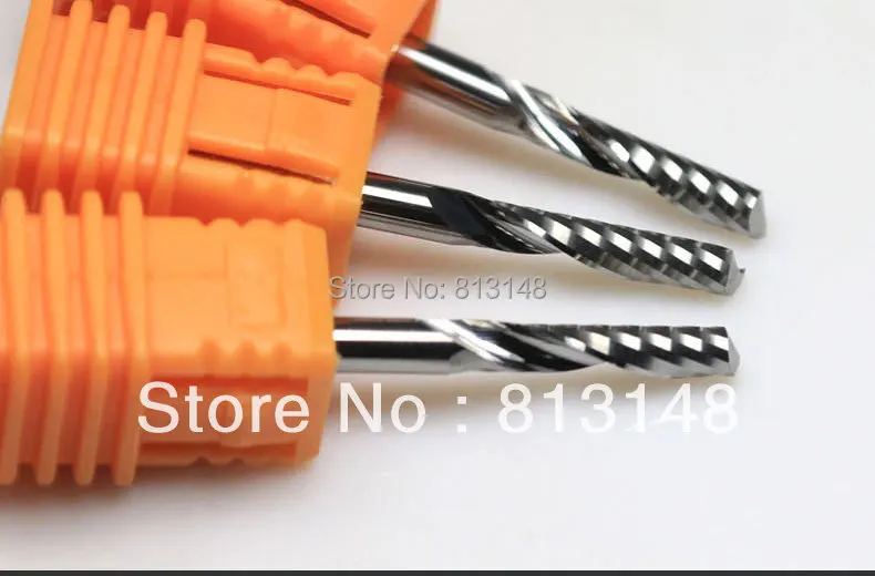 

free shipping acrylic SHK3.175mm single flute spiral end mill