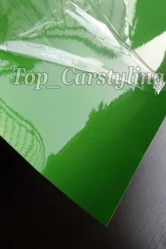 

2 rolls/Lot 3 Layers Gloss Green Vinyl Film Shiny Glossy Films With AIR Bubble Free auto covering foil Size:1.52x20m/roll 5X67ft