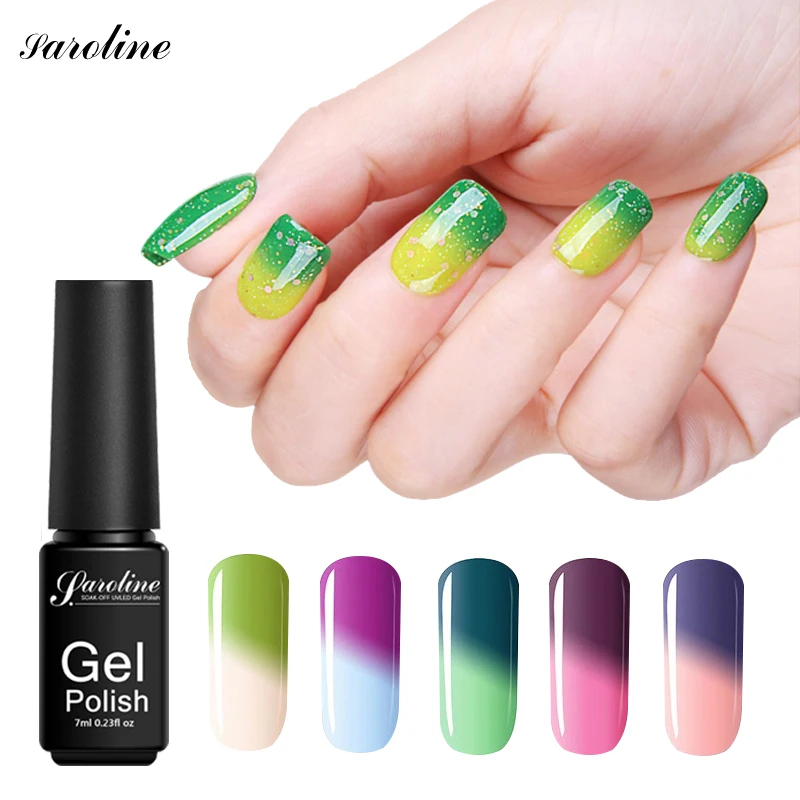 

Saroline Temperature Changing Color Nail Gel Polish Semi-permanent Chamelon Color Changing Gel Varnish Soak Off Gel Lacquer