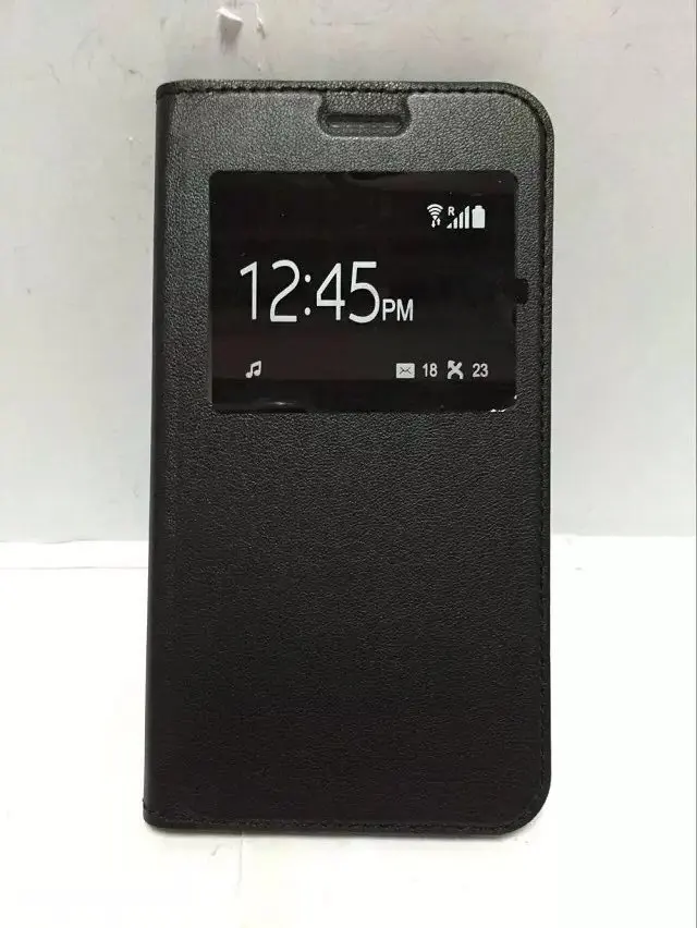 Чехол книжка из искусственной кожи с окошком для Samsung Galaxy A5 A7 J3 J5 J7 2016 2017 A6 A8 2018 S9 S10