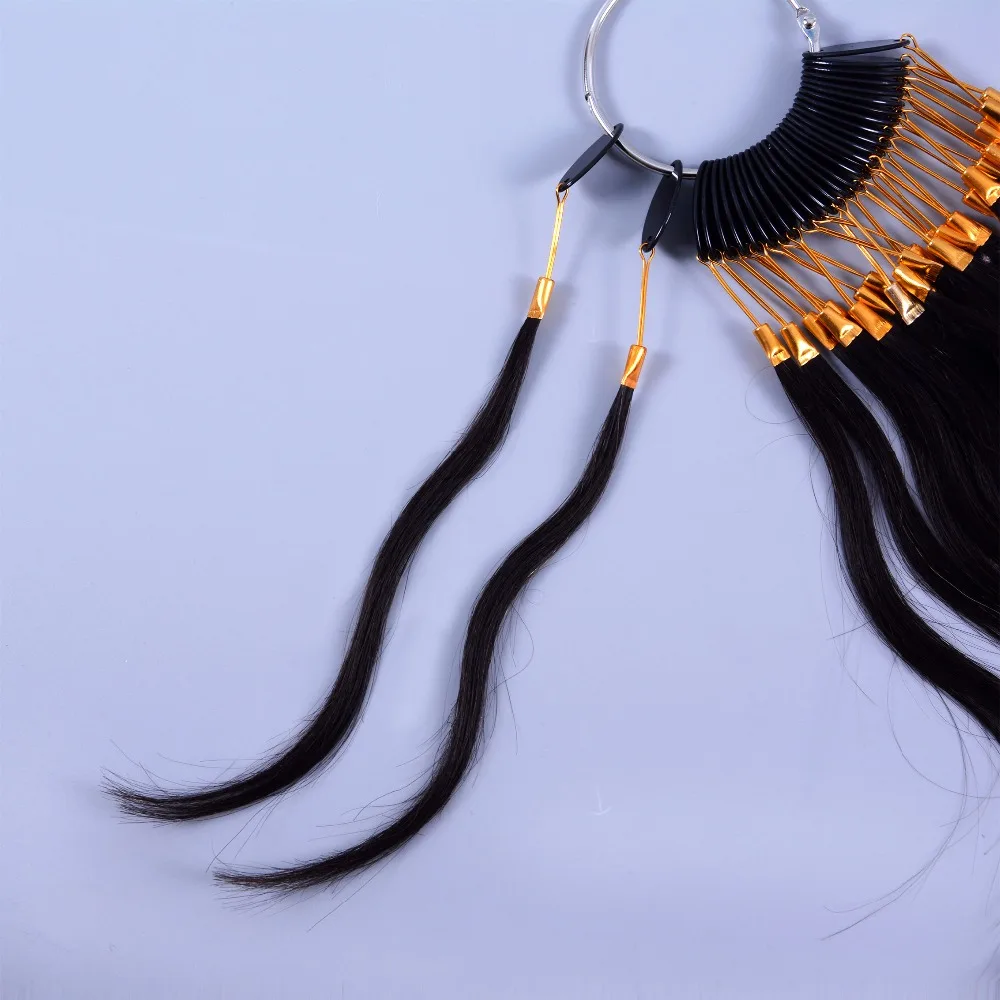 30pcs/set 100% human virgin hair color ring for human hair extensions and salon hair Dyeing sample, can be dye any color(Black)
