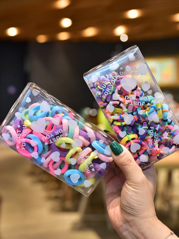 

100pcs/box Small Towel Hair Ties For Baby Girls Elastic Hair Bands Toddlers Mini Hair Rope Ring scrunchies Kid Hair Accessories