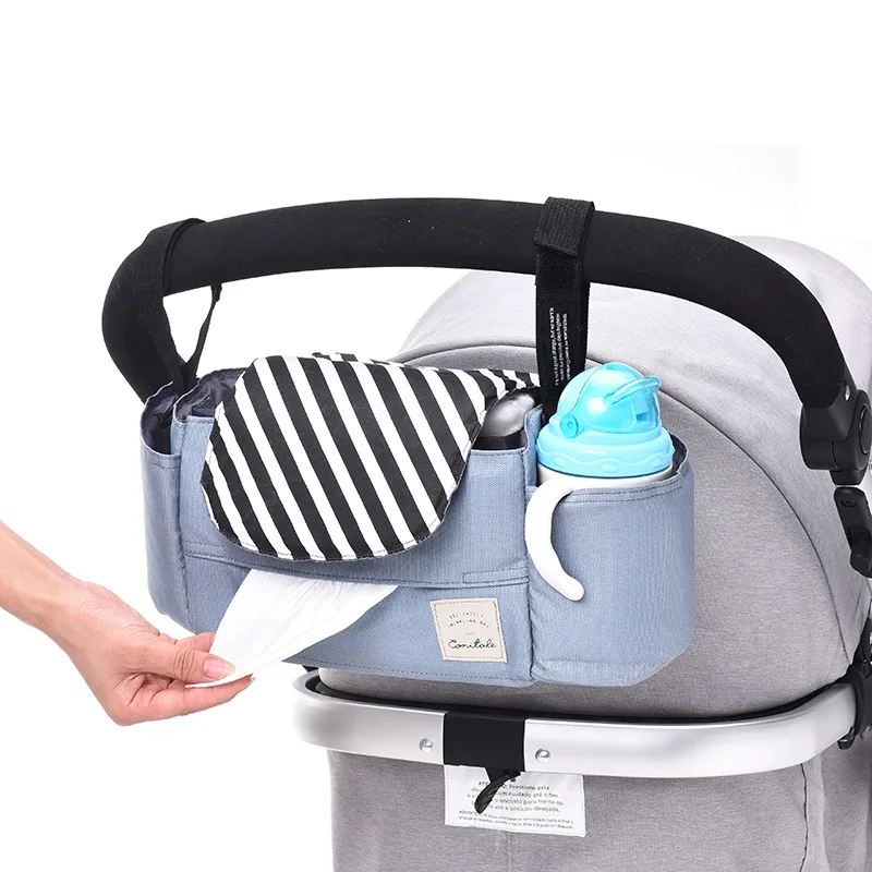 

Hot Waterproof Large Capacity Baby Stroller Accessories Diaper Nappy Bag Folding Stroller Organizer Bag Stroller Cup Holder