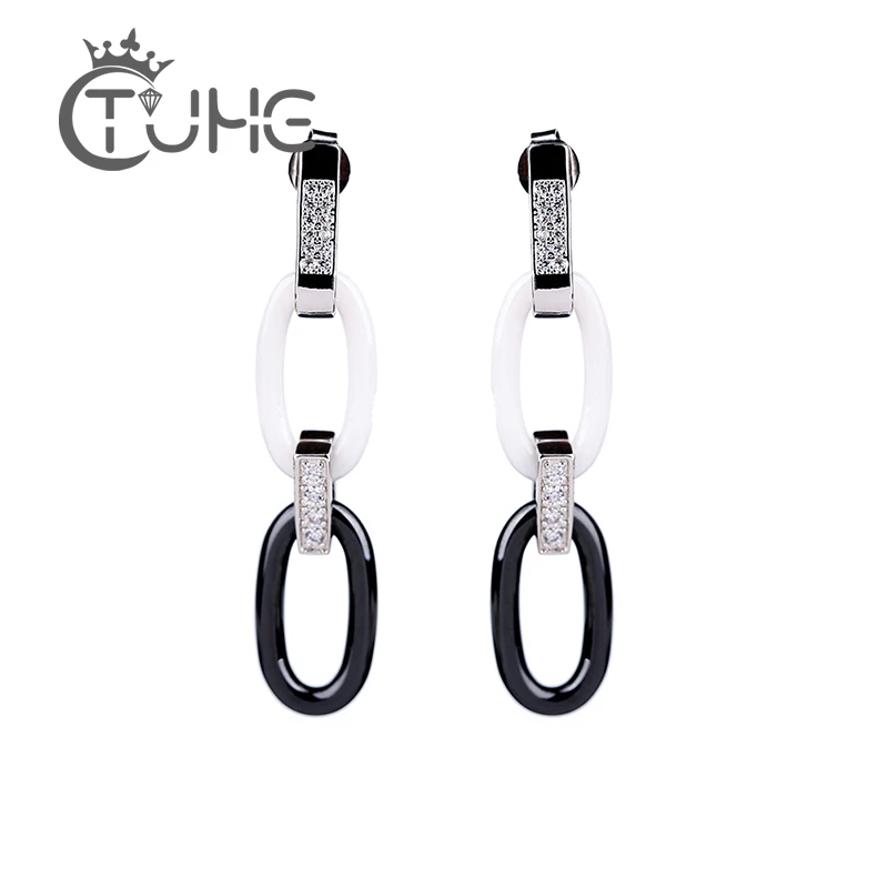 

Fashion Double Rectangular Crystal Drop Earrings For Women Girl Party Queen Popular Jewelry Top Quality Shining Crystal Earrings