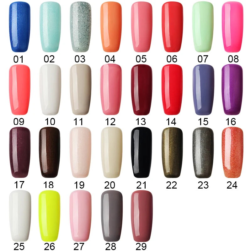 

BOLUOYIN 8ml UV LED Nail Gel Polish 29 Colors Soak Off Lucky UV Gel Polish Nail Art Semi Permanent Hybrid Gel for Nail Manicure