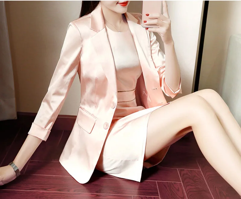 women work wear Women's business work suit knee length dress three quarter sleeve coat capris pant 3 color drop shipping
